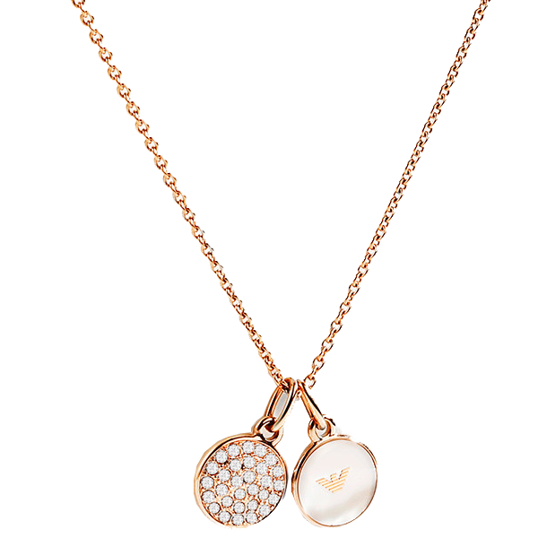 阿玛尼珍珠贝母镶钻项链