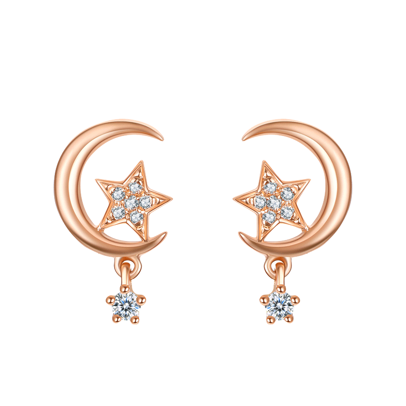 佐卡伊 星月系列钻石 耳环