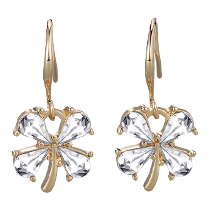 玛汀薇思复古镀金四叶草耳饰