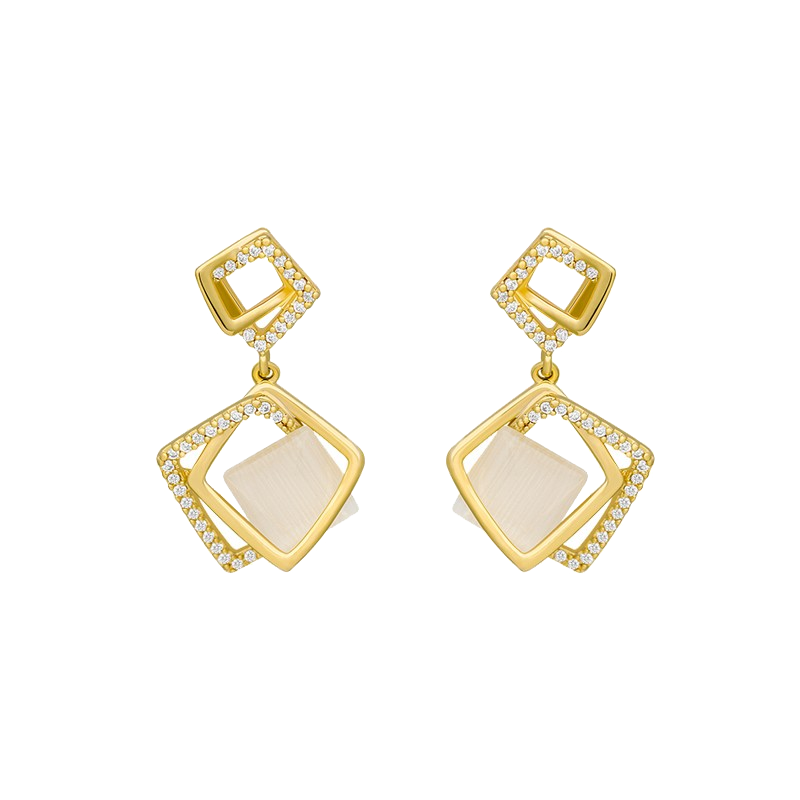 QIMEILA 几何菱形耳饰