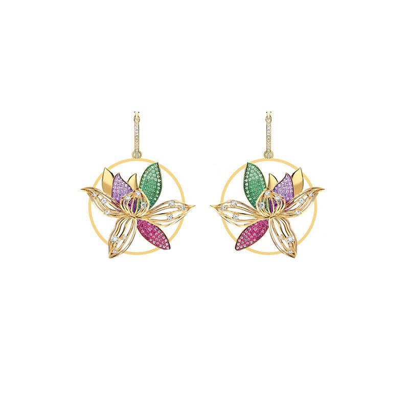 施华洛世奇 玉兰花造型耳饰