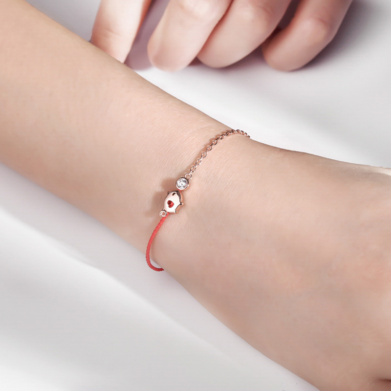 T400 红绳纯银手链