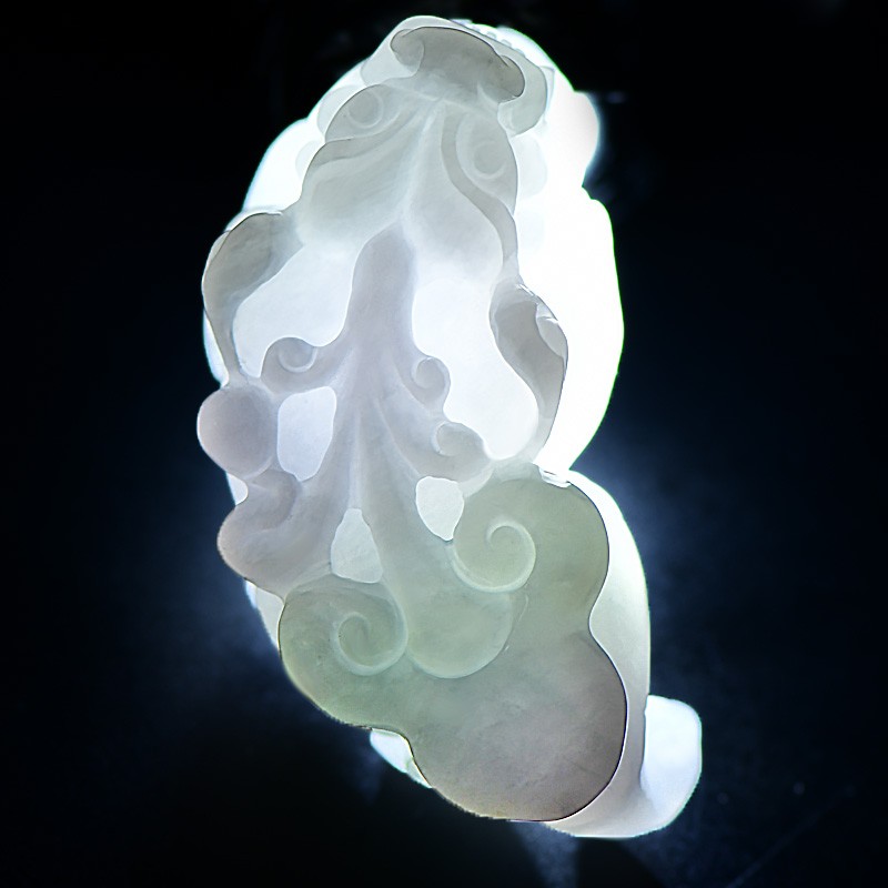 可玉可求 淡绿色貔貅翡翠吊坠