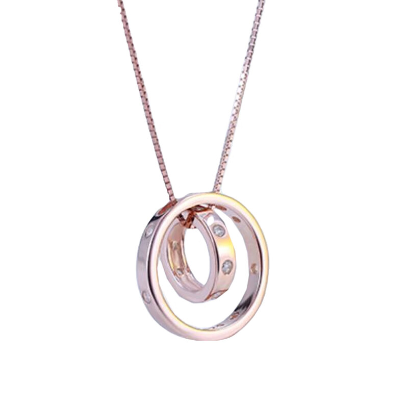 法蔻 双环吊坠项链