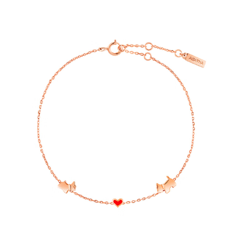 AGATHA 爱心小狗手链