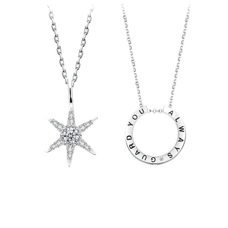 卡蒂罗 纯银六芒星项链