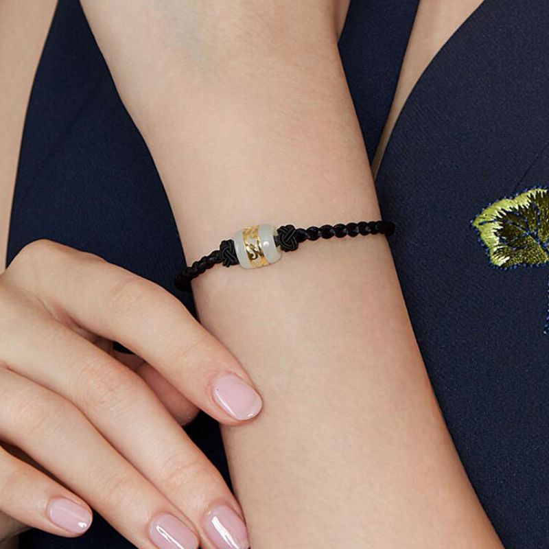 六福珠宝 足金镶嵌翡翠吊坠