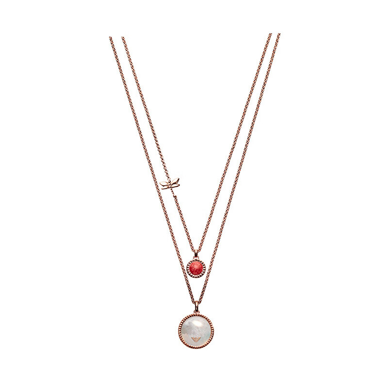 阿玛尼玫瑰金色蜻蜓项链