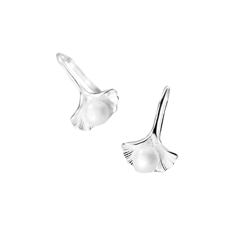 伊黛儿 银杏叶珍珠耳饰