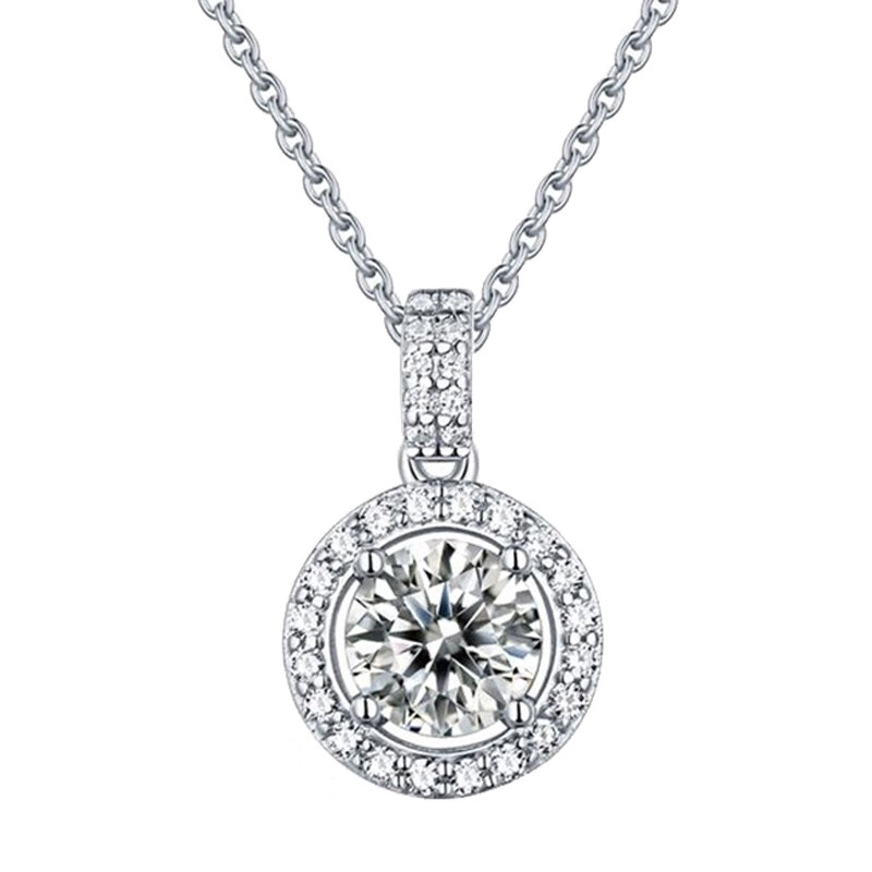 蓝色多瑙河莫桑石项链