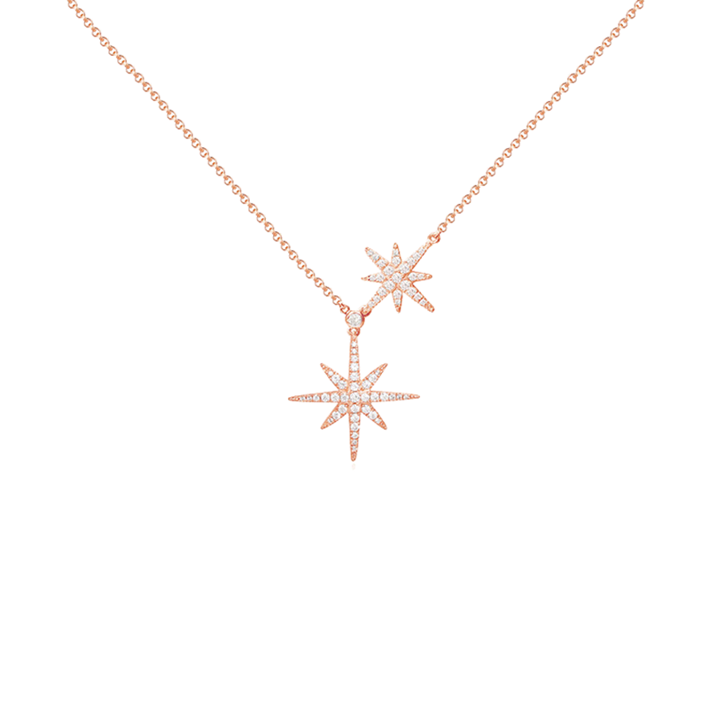 APM 玫瑰金六芒星项链