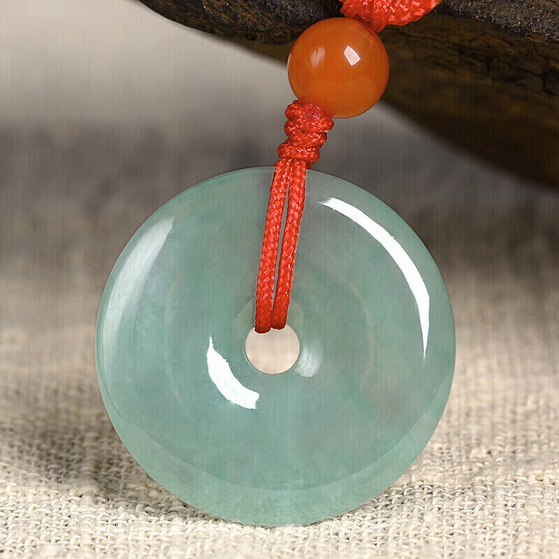 初源 飘花平安扣 翡翠吊坠