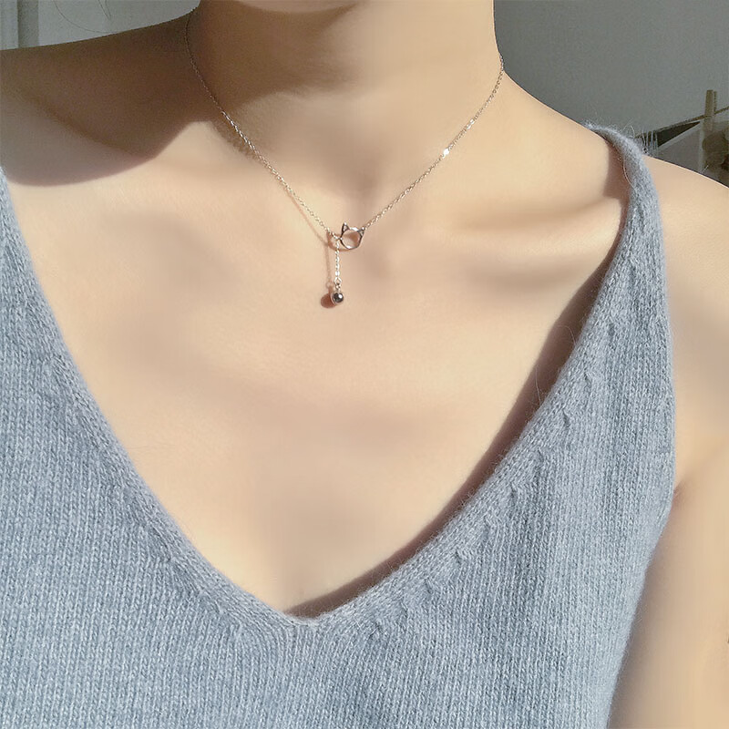 艾梵妮 韩版猫咪铃铛项链