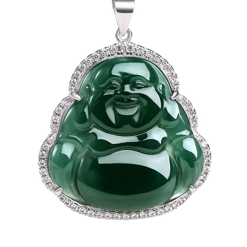 东方雅翠 蓝水翡翠玉佛吊坠