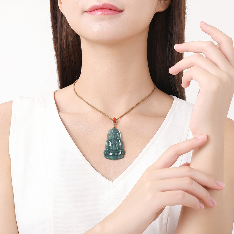 东方雅翠 冰种蓝翡翠吊坠