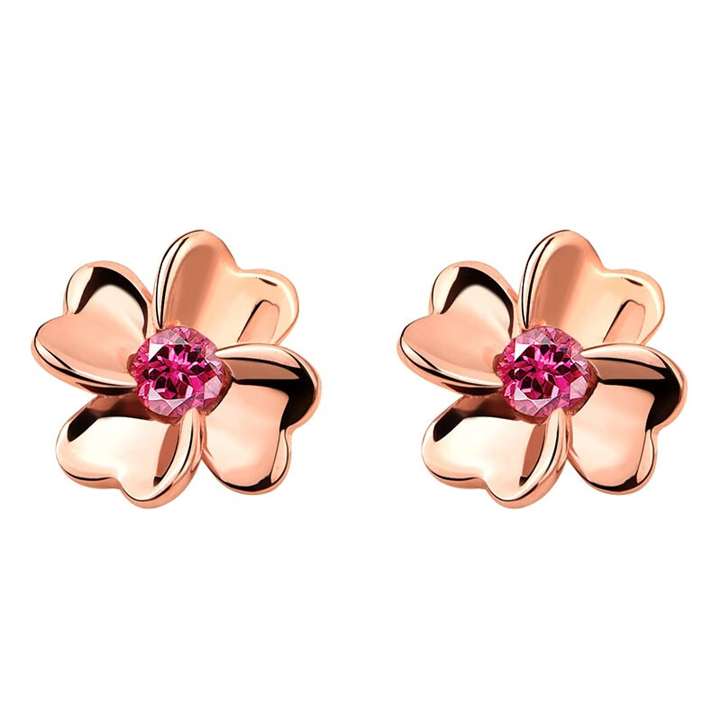 JOLEE 玫瑰金色四叶草耳饰