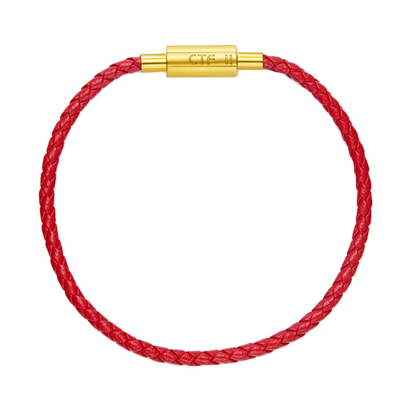 周大福红色铜扣手链