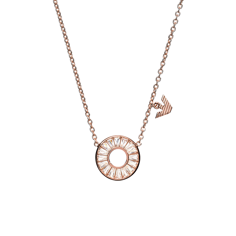 阿玛尼 925银梯钻项链