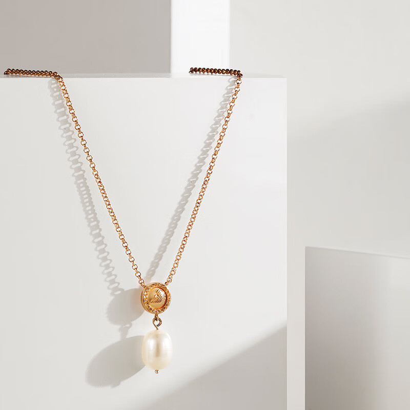 阿玛尼 银质珍珠项链