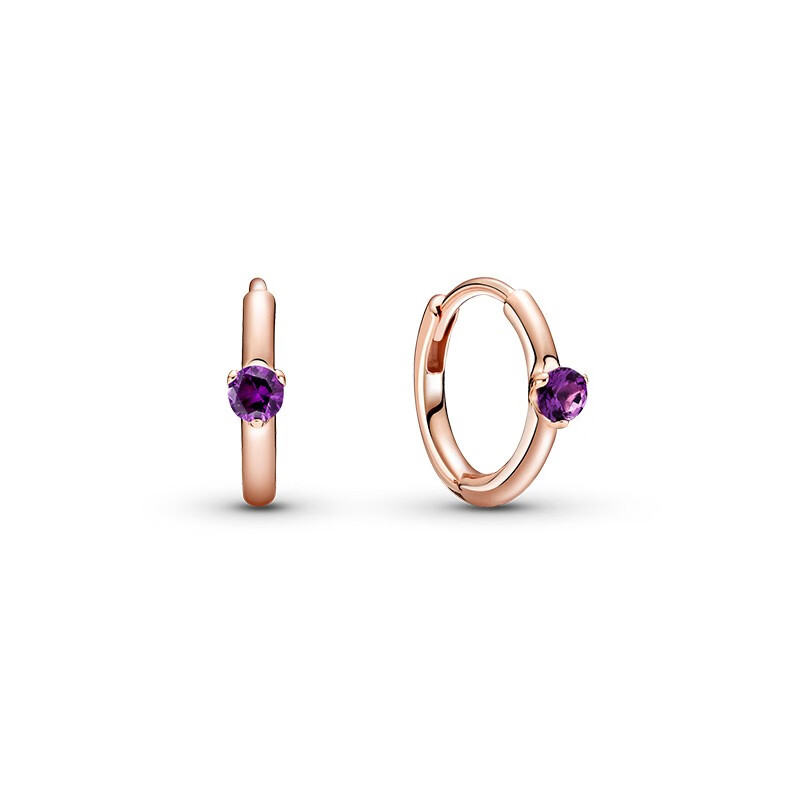 潘多拉 紫色玻璃耳饰