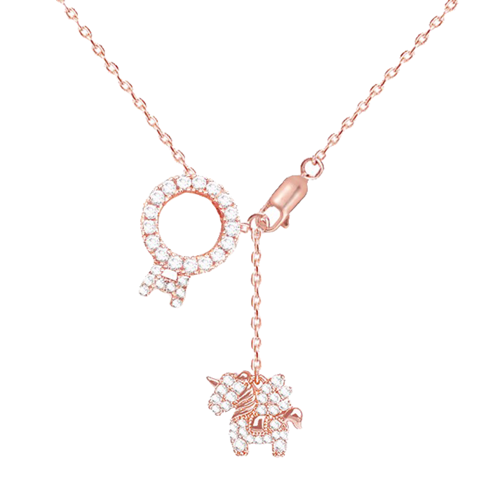 俏物悄语独角兽戒指项链