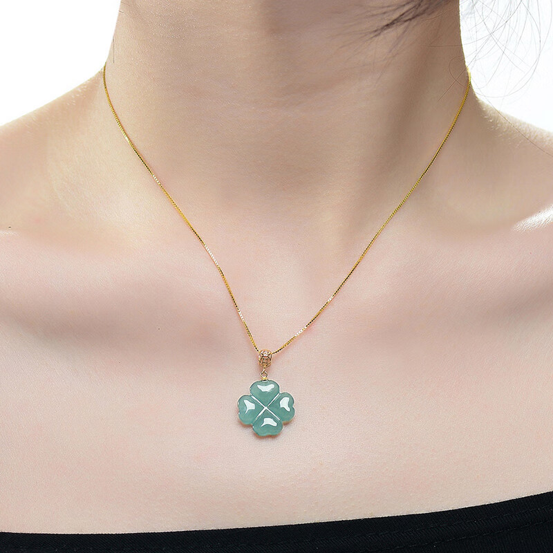 东方雅翠 高冰种蓝水翡翠吊坠