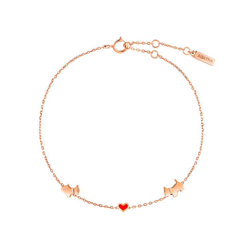 AGATHA 爱心小狗手链