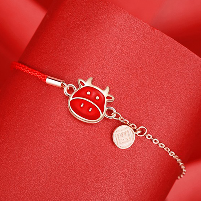 花影 小牛红绳手链