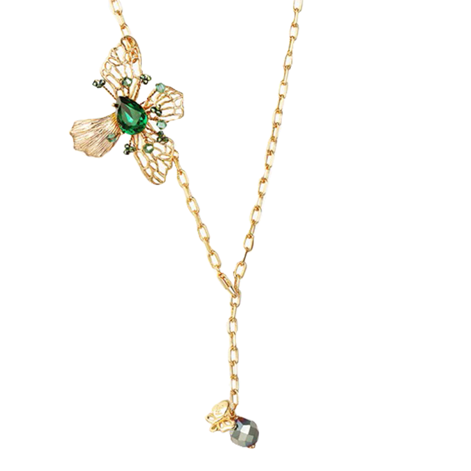 茜子镂空蝴蝶项链