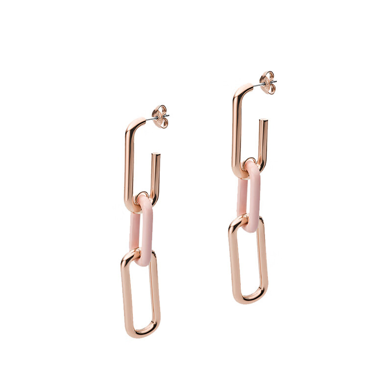 阿玛尼 玫瑰金色 耳钉