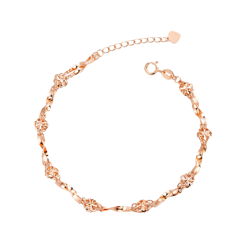 法蔻 四叶草玫瑰金手链