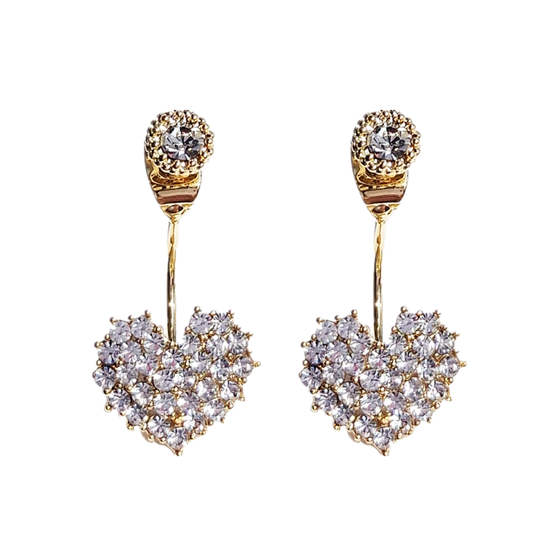 缔晶显脸瘦时尚爱心银饰耳环