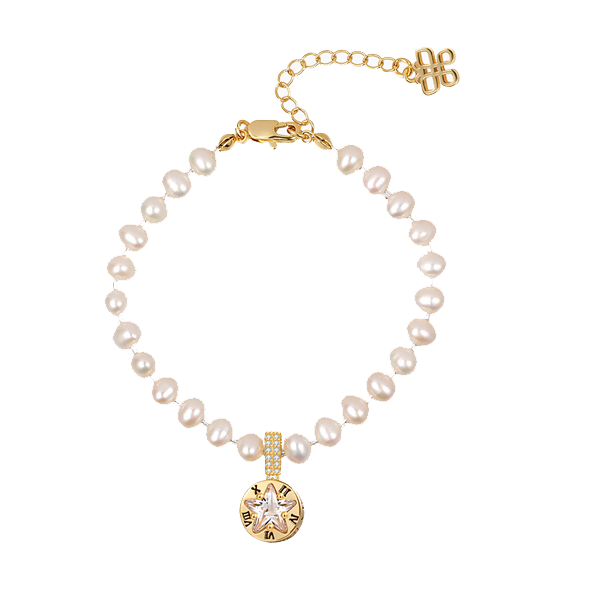 茜子珍珠美人微镶立方氧化锆项链