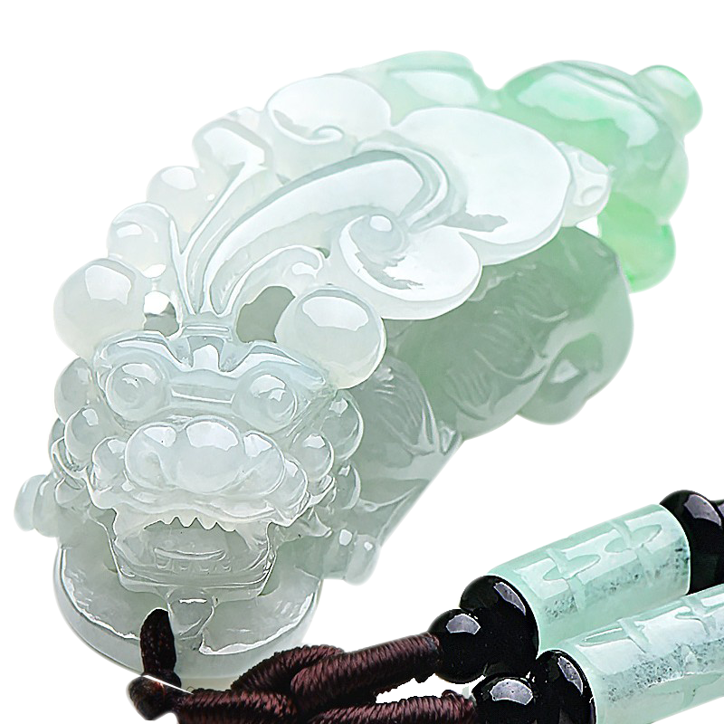 可玉可求 冰底飘阳貔貅翡翠吊坠