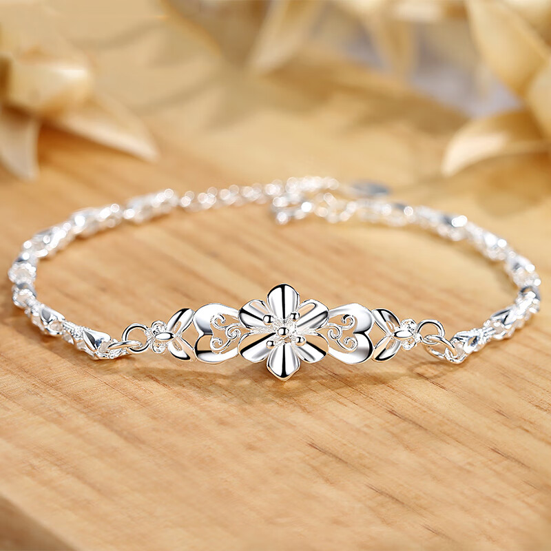 OMIKY 蝶恋花足银手链