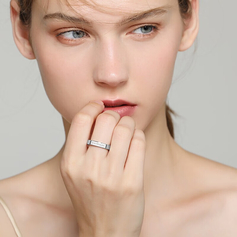 CK 潮流时尚戒指银色素戒