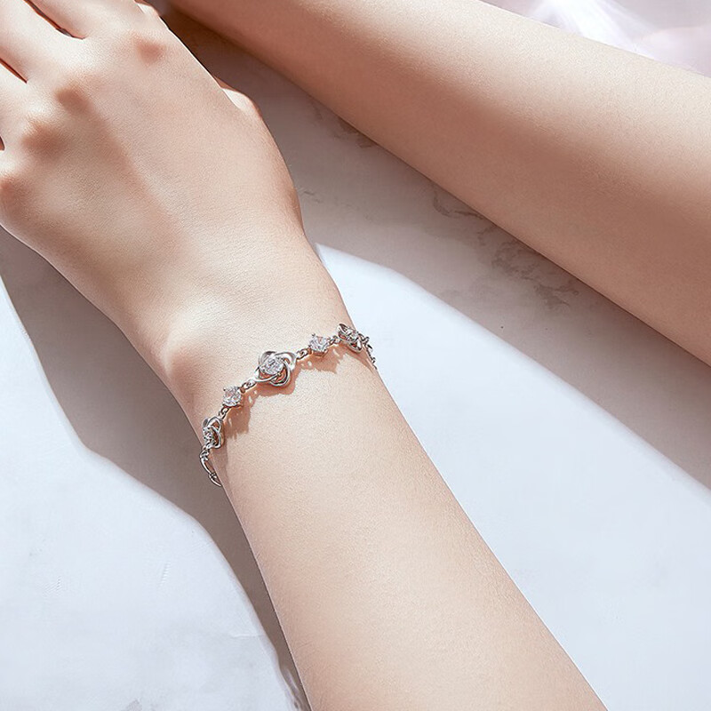 唯一 四叶草银手链