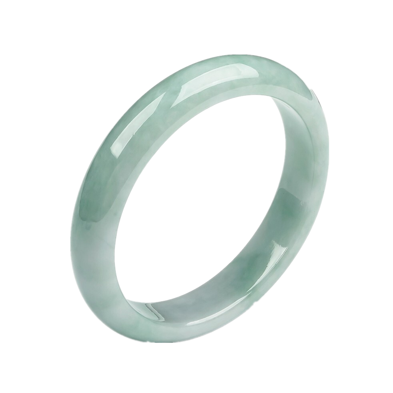 金一豆糯绿底天然翡翠手镯