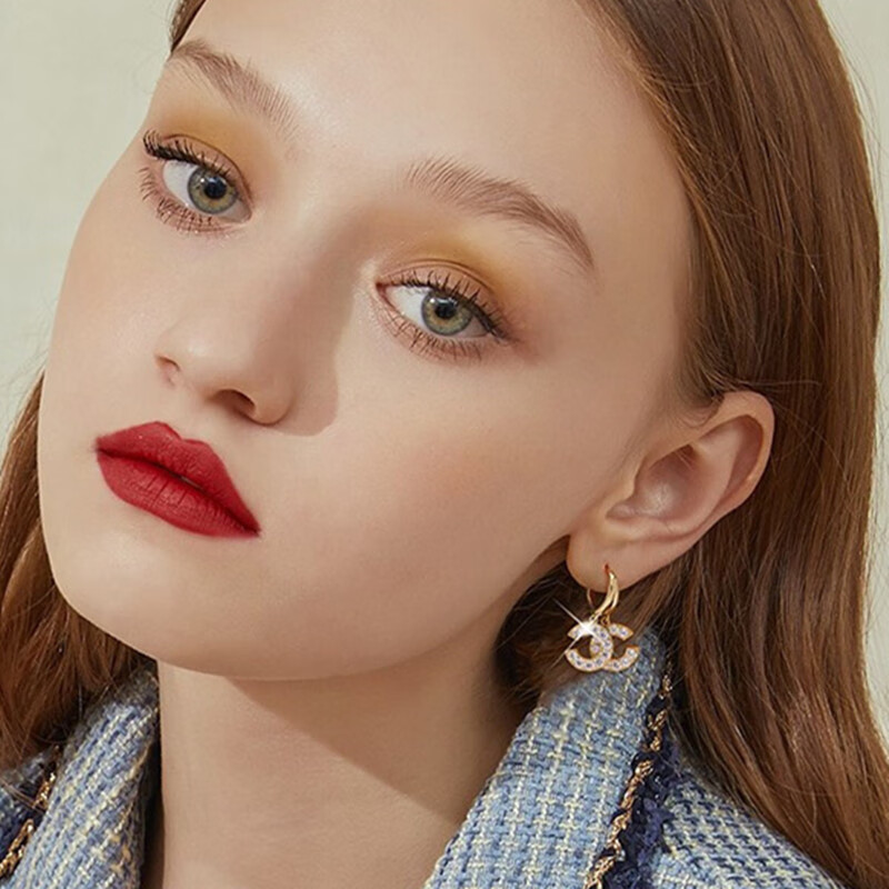 槿目 镀14K金双C字母耳饰