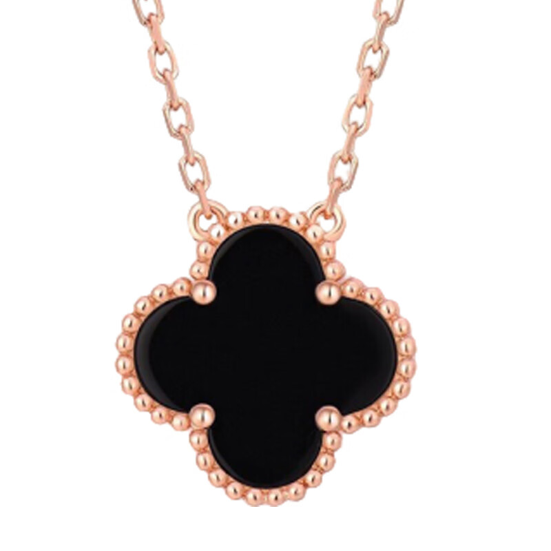 法蔻玫瑰金四叶草项链