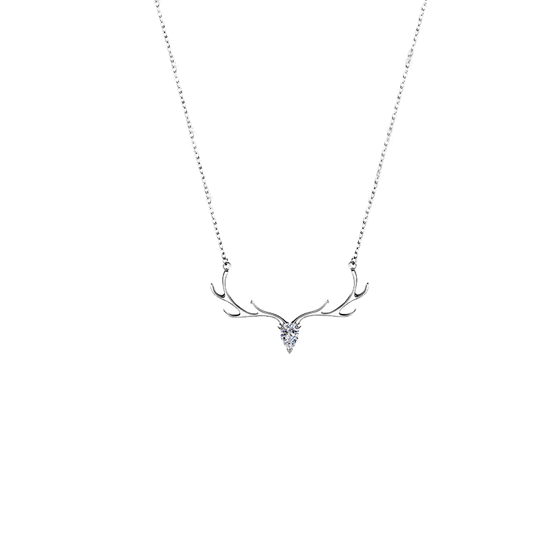 施华钰 纯银鹿角项链