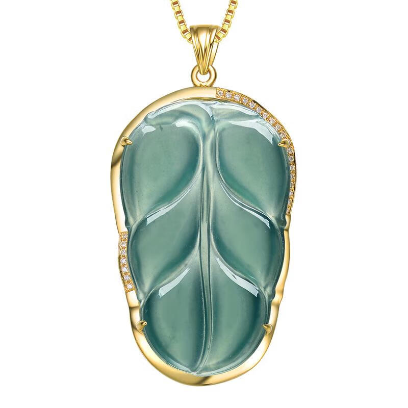 东方雅翠 金枝玉叶玉坠