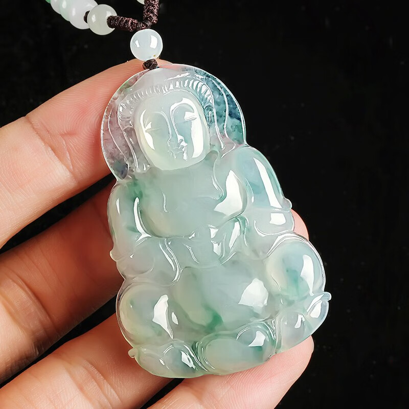 碧玉尊 观音 翡翠吊坠