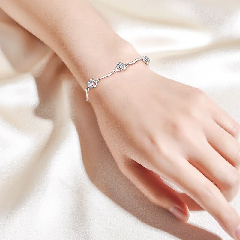 唯一 999足银锆石手链