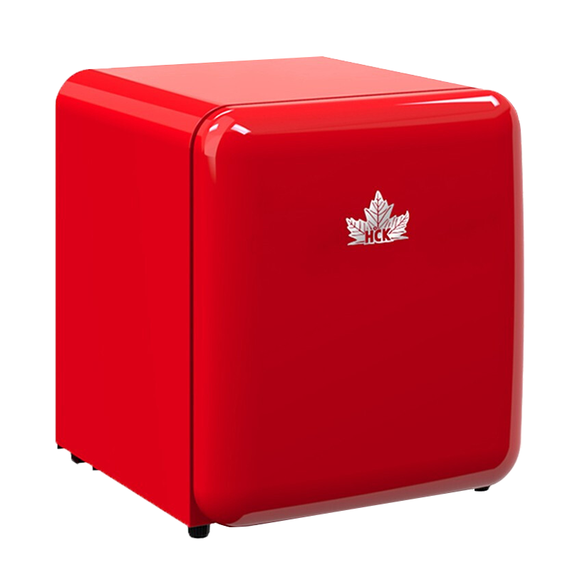 哈士奇 复古弧角小型冰箱