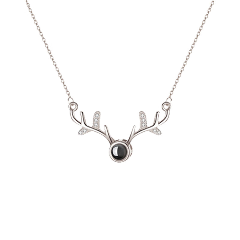 缔晶 纯银鹿角吊坠项链