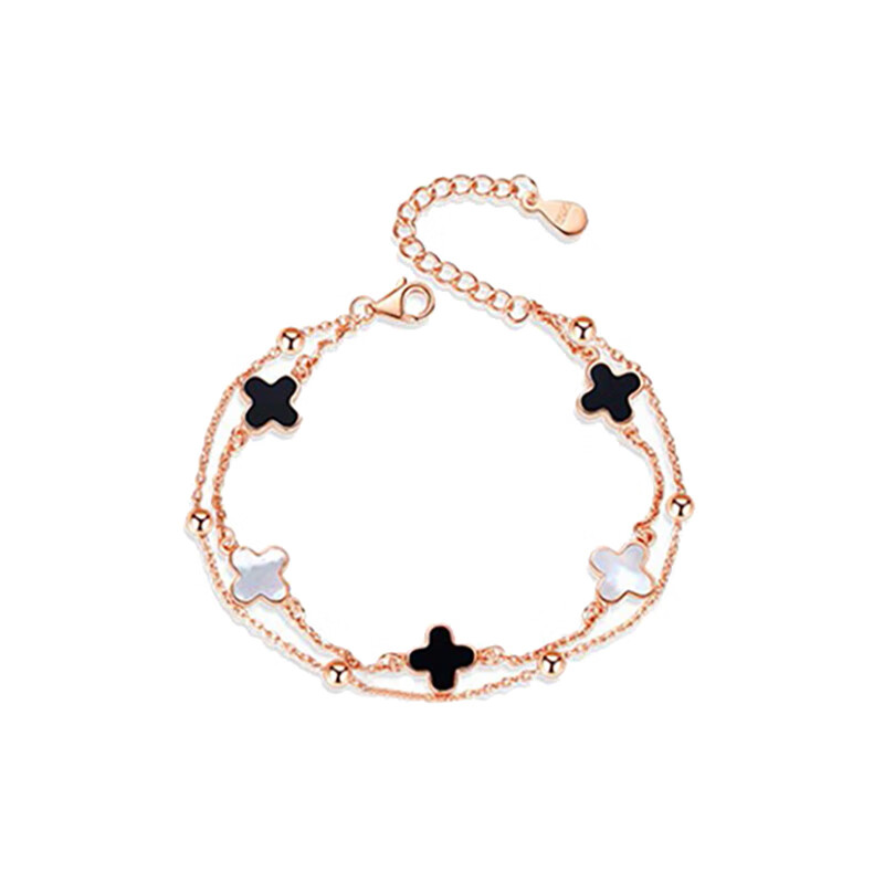 莞晗 四叶草简约纯银手链