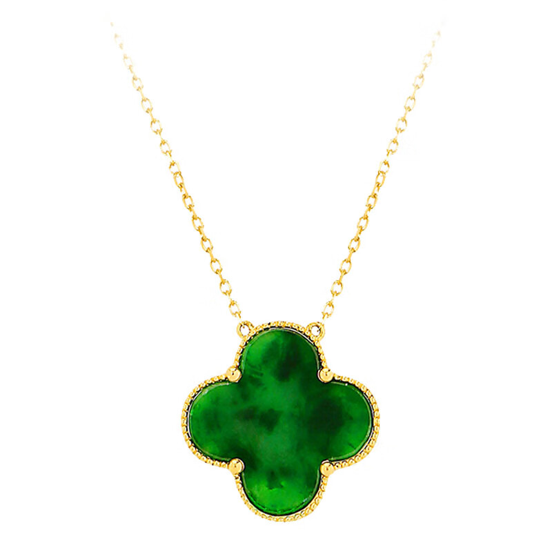 玉和祥 满绿四叶草吊坠