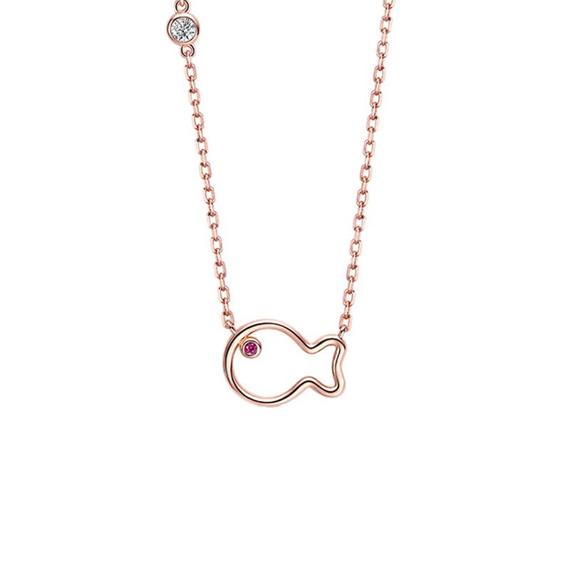 T400 玫瑰金小丑鱼 项链