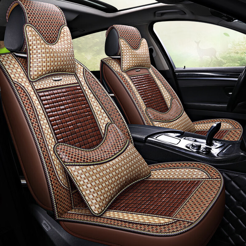 赞璐桐 纸草拼接竹料汽车坐垫